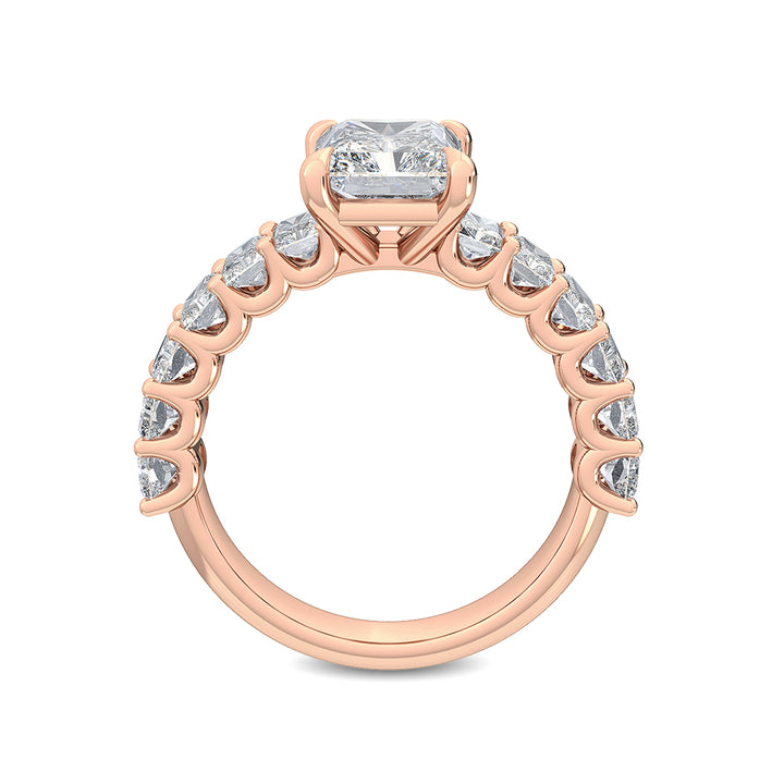 IGI Graded 3.38ctw Radiant Cut Lab-Grown Diamond Engagement Ring in 14k Rose Gold