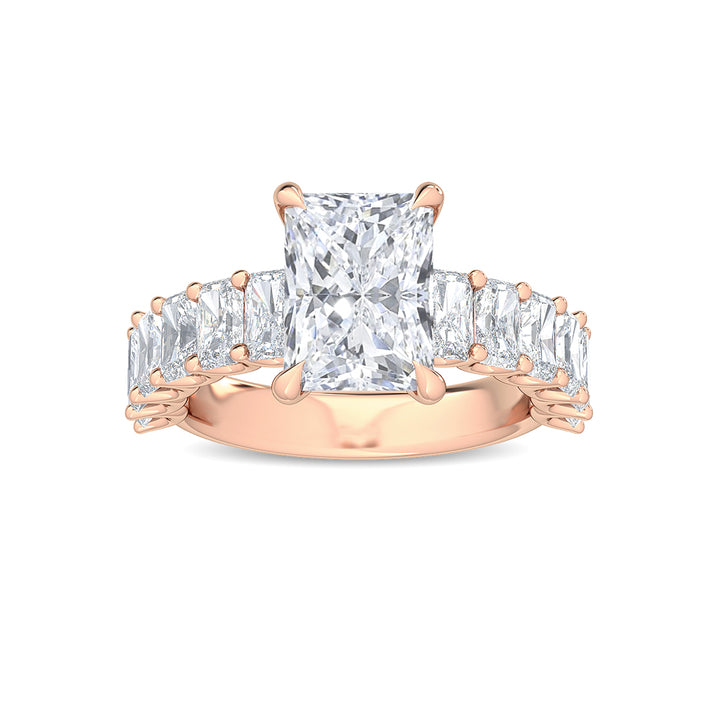 IGI Graded 3.38ctw Radiant Cut Lab-Grown Diamond Engagement Ring in 14k Rose Gold