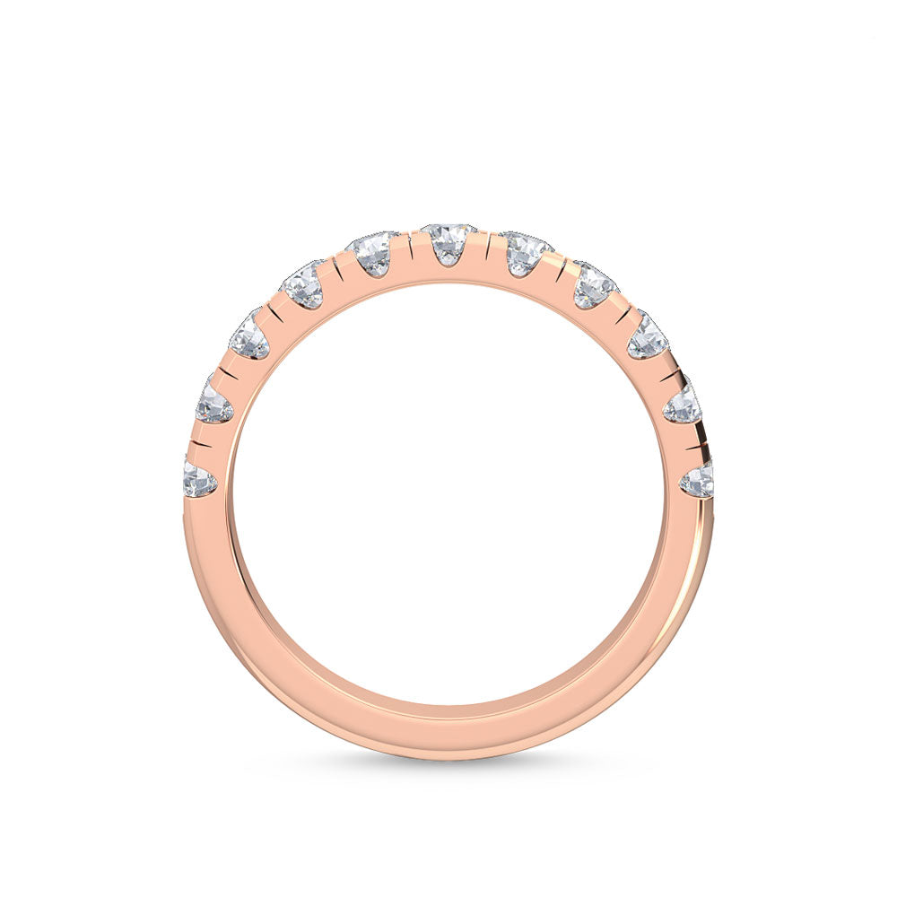 1.30ctw Round Brilliant Lab-Grown Diamond Wedding Band or Stackable Ring in 14k Rose Gold
