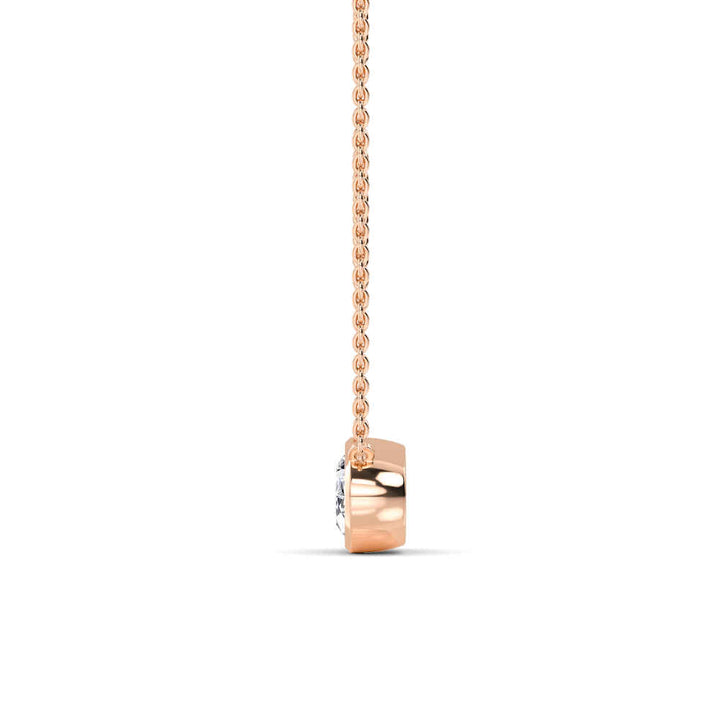 1ct Oval Cut Lab-Grown Diamond Floating Solitaire Pendant Necklace in 14k Rose Gold