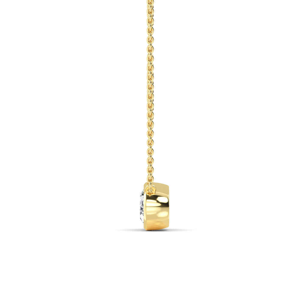 1ct Oval Cut Lab-Grown Diamond Floating Solitaire Pendant Necklace in 14k Yellow Gold