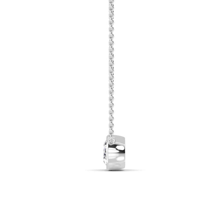 1ct Oval Cut Lab-Grown Diamond Floating Solitaire Pendant Necklace in 14k White Gold
