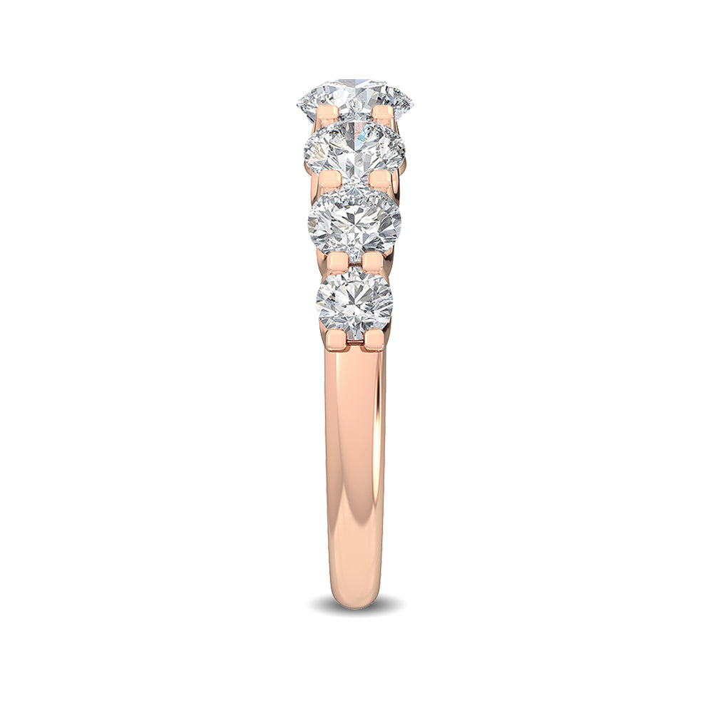 1.99ctw Round Brilliant Lab-Grown Diamond 7-Stone Wedding Band in 14k Rose Gold