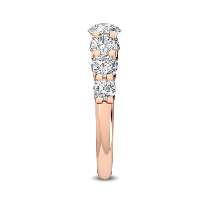 1.99ctw Round Brilliant Lab-Grown Diamond 7-Stone Wedding Band in 14k Rose Gold
