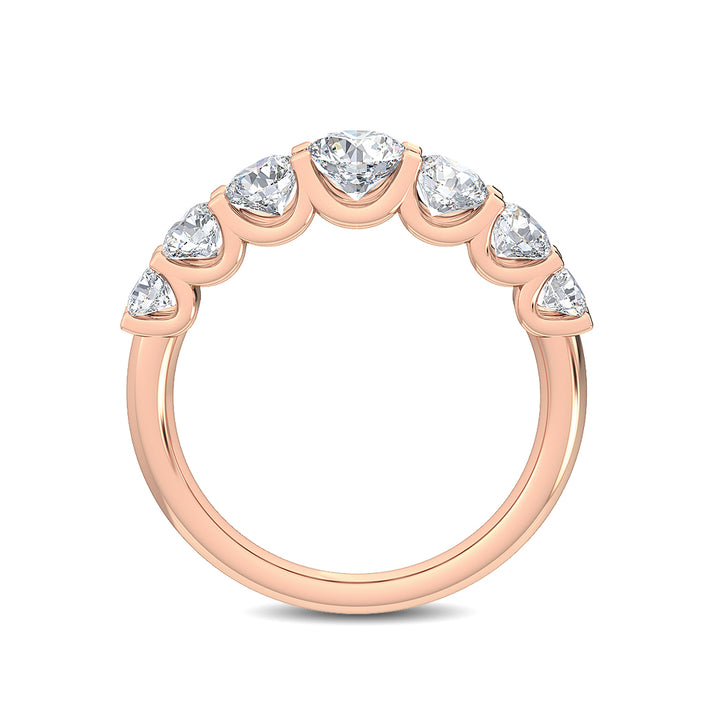 1.99ctw Round Brilliant Lab-Grown Diamond 7-Stone Wedding Band in 14k Rose Gold
