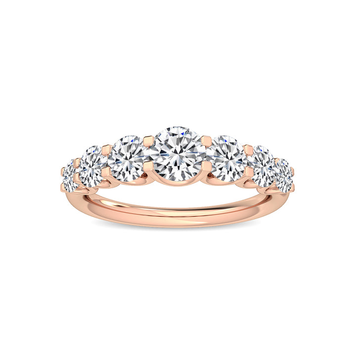1.99ctw Round Brilliant Lab-Grown Diamond 7-Stone Wedding Band in 14k Rose Gold