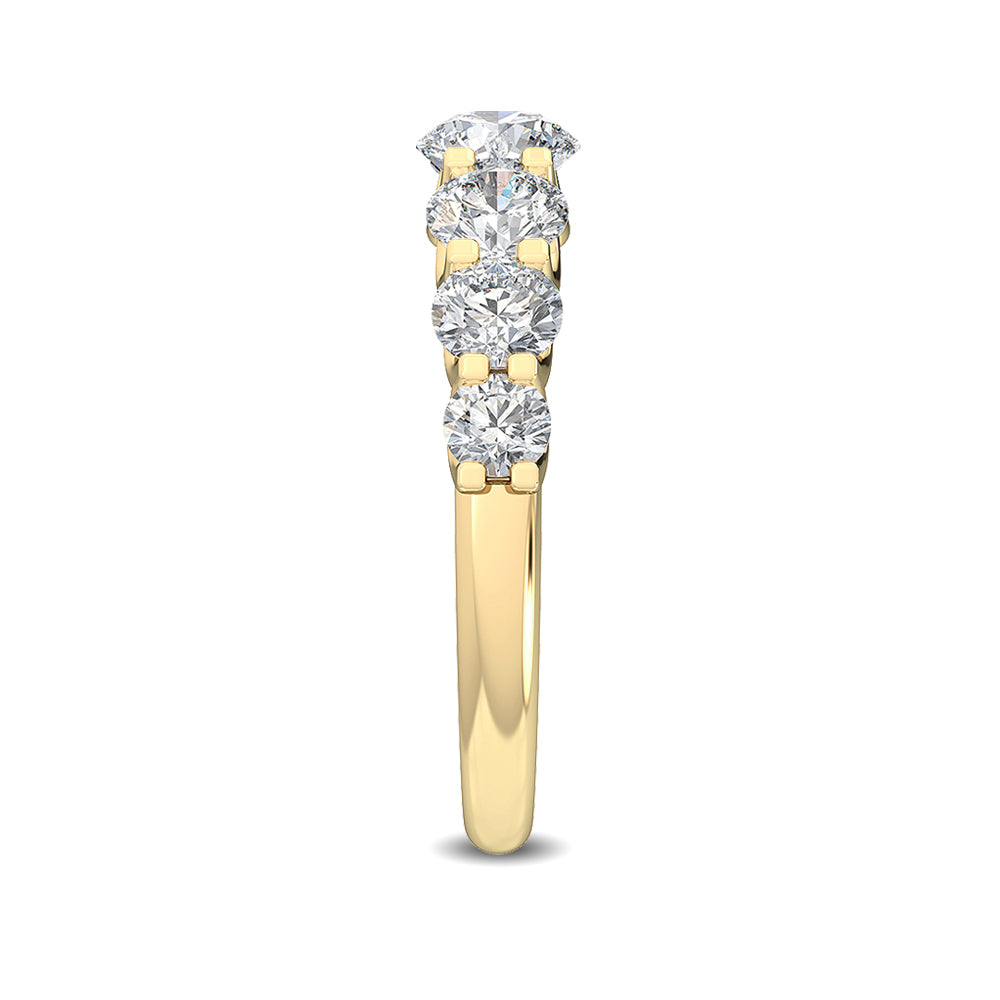 1.99ctw Round Brilliant Lab-Grown Diamond 7-Stone Wedding Band in 14k Yellow Gold