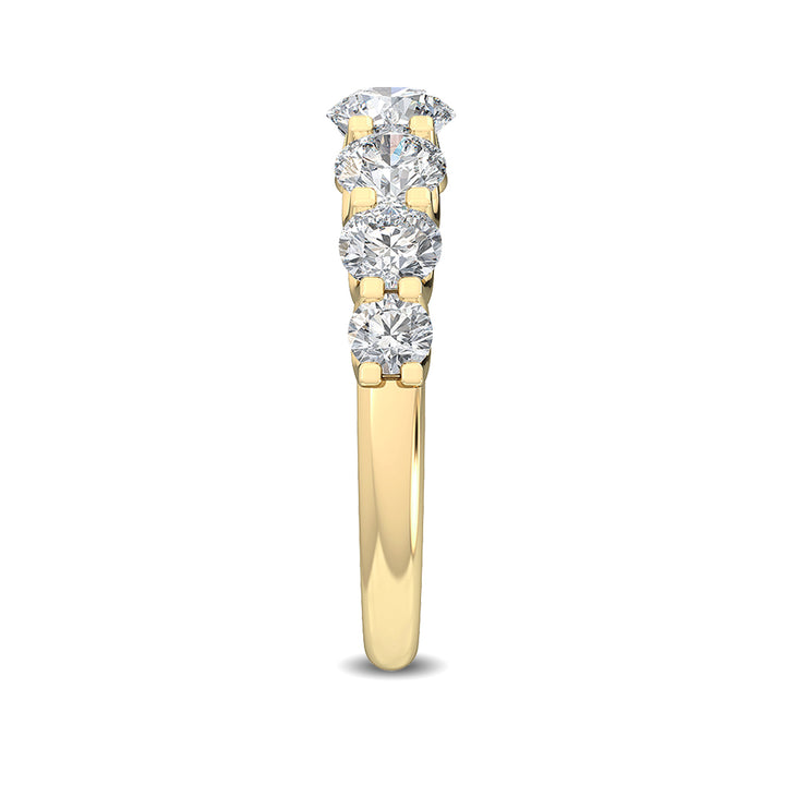 1.99ctw Round Brilliant Lab-Grown Diamond 7-Stone Wedding Band in 14k Yellow Gold
