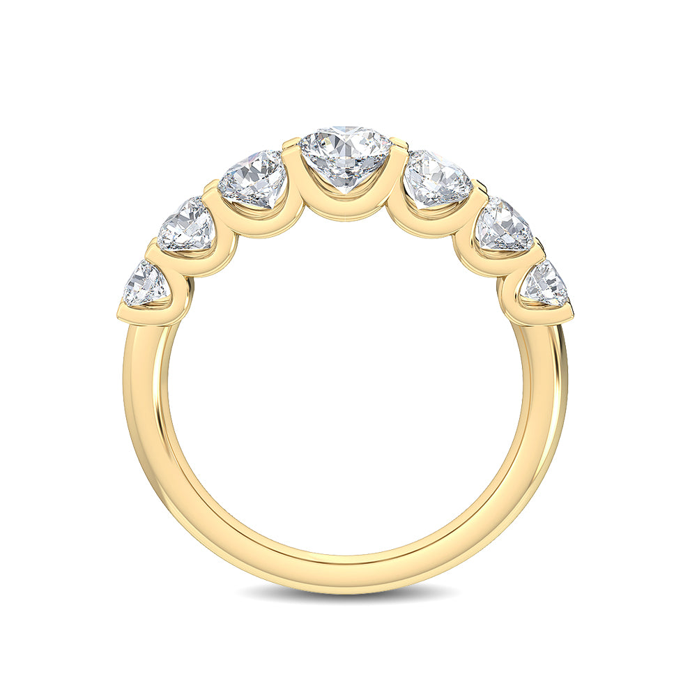 1.99ctw Round Brilliant Lab-Grown Diamond 7-Stone Wedding Band in 14k Yellow Gold