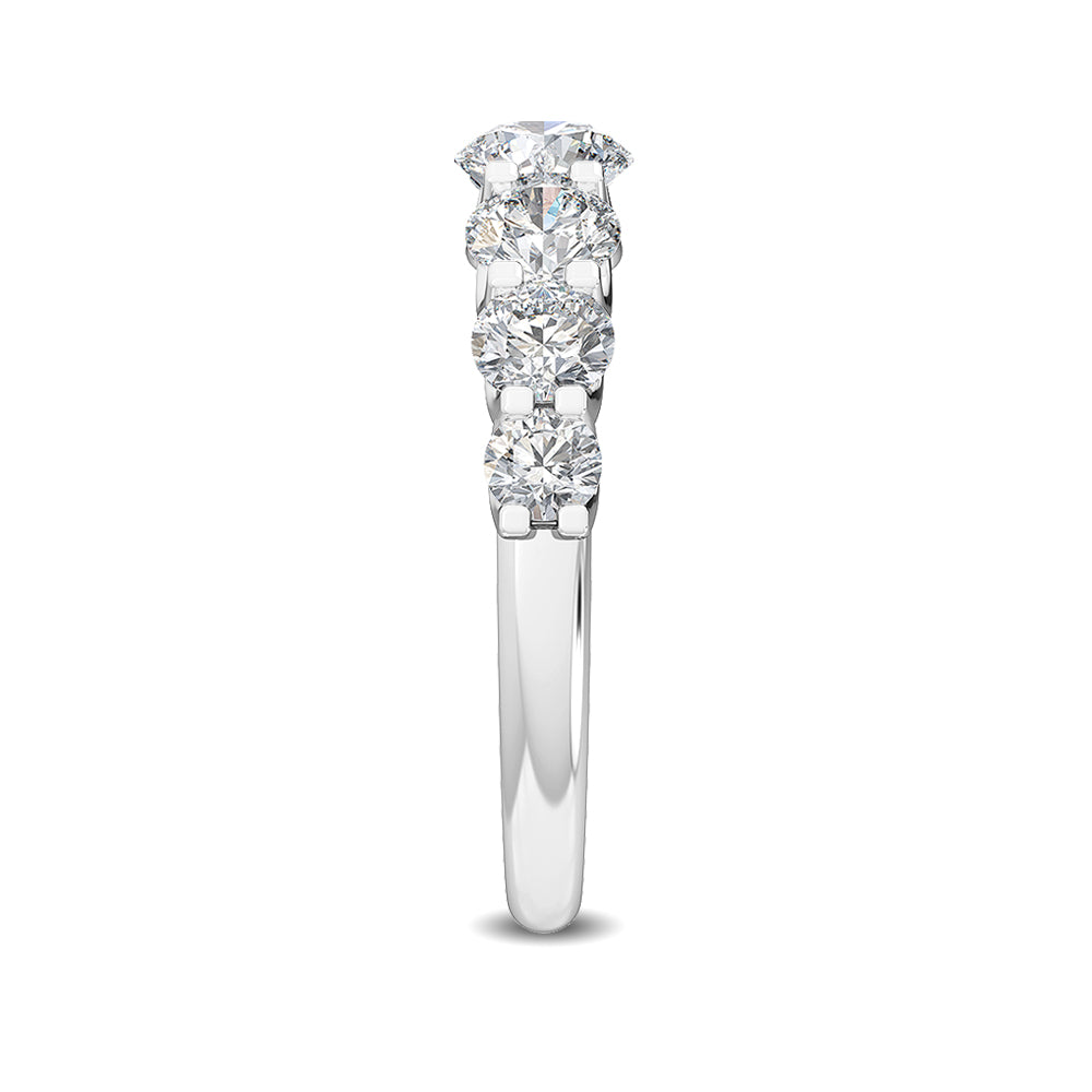 1.99ctw Round Brilliant Lab-Grown Diamond 7-Stone Wedding Band in 14k White Gold