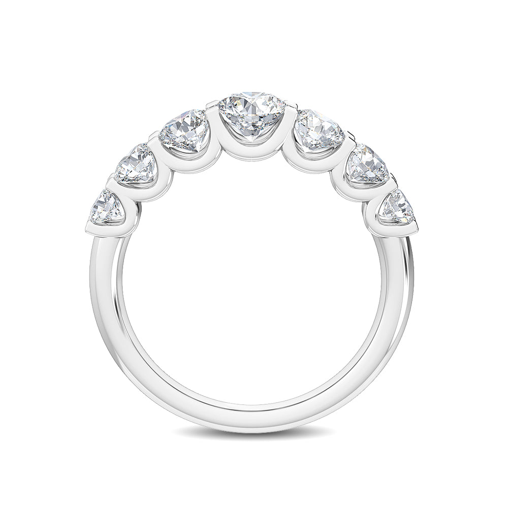 1.99ctw Round Brilliant Lab-Grown Diamond 7-Stone Wedding Band in 14k White Gold