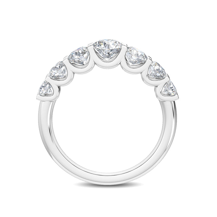 1.99ctw Round Brilliant Lab-Grown Diamond 7-Stone Wedding Band in 14k White Gold