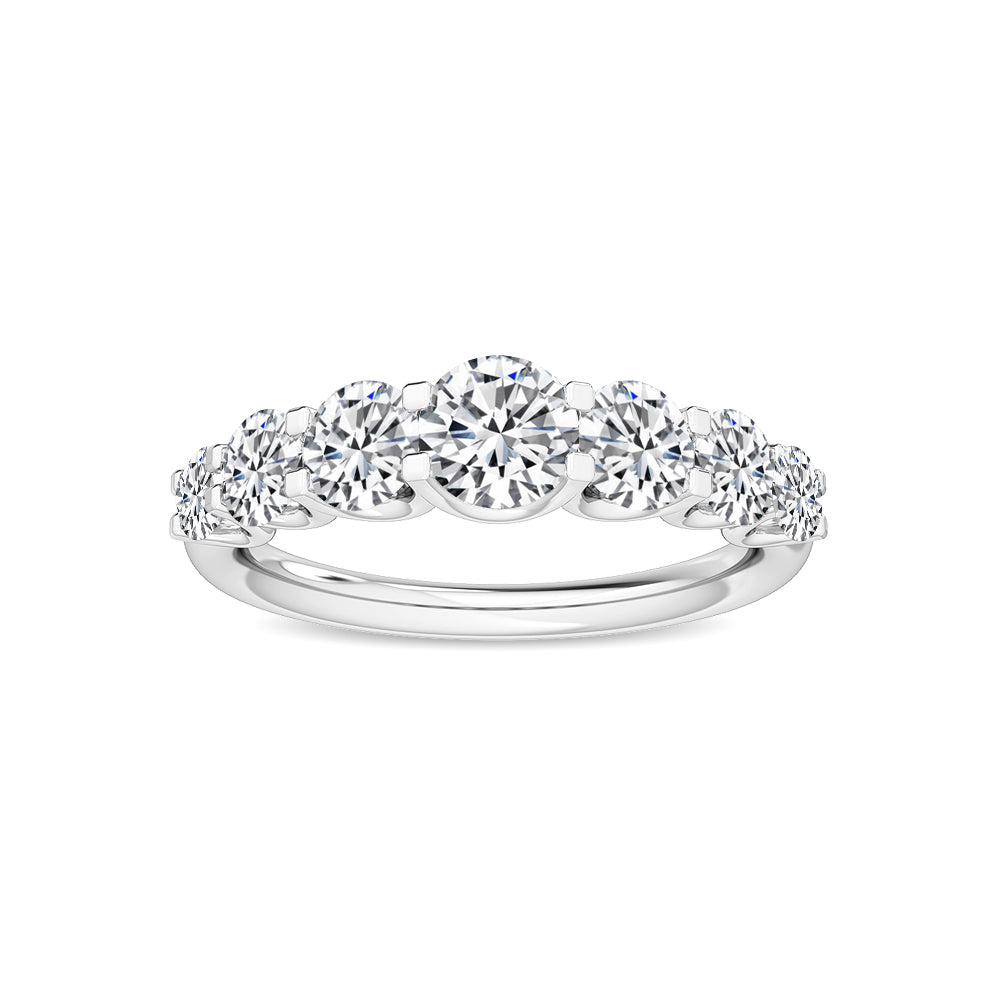 1.99ctw Round Brilliant Lab-Grown Diamond 7-Stone Wedding Band in 14k White Gold