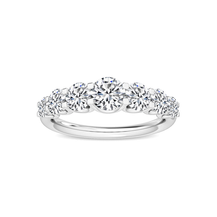 1.99ctw Round Brilliant Lab-Grown Diamond 7-Stone Wedding Band in 14k White Gold