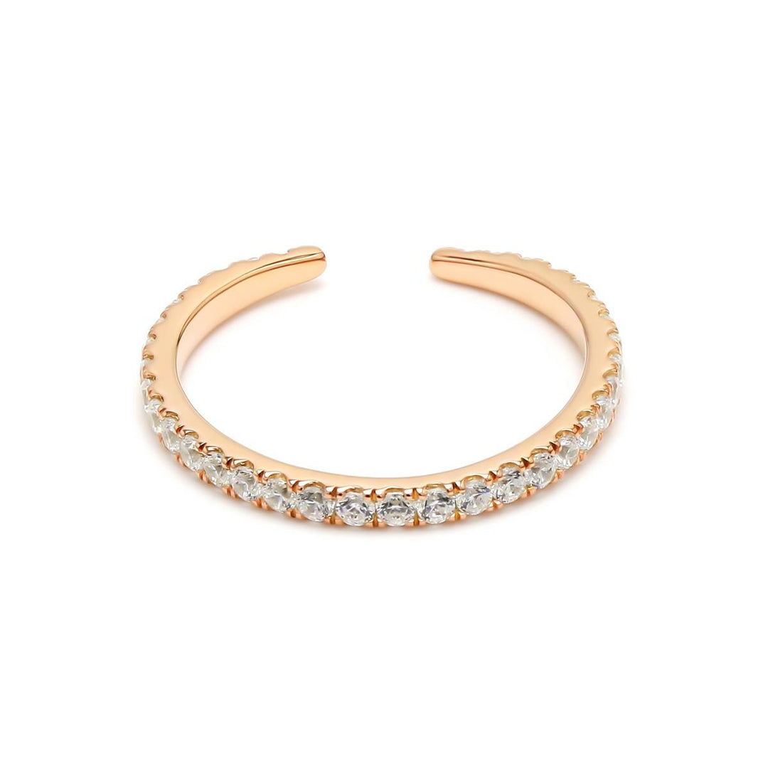 0.45ctw Round Brilliant Lab-Grown Diamond Open Stackable Band in 14k Yellow Gold