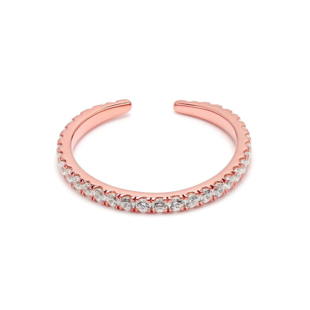 0.45ctw Round Brilliant Lab-Grown Diamond Open Stackable Band in 14k Rose Gold