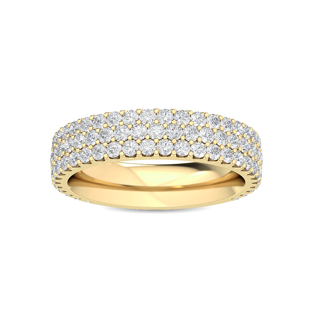 1.18ctw Round Brilliant Lab-Grown Diamond 3-Row Stackable Band in 14k Yellow Gold