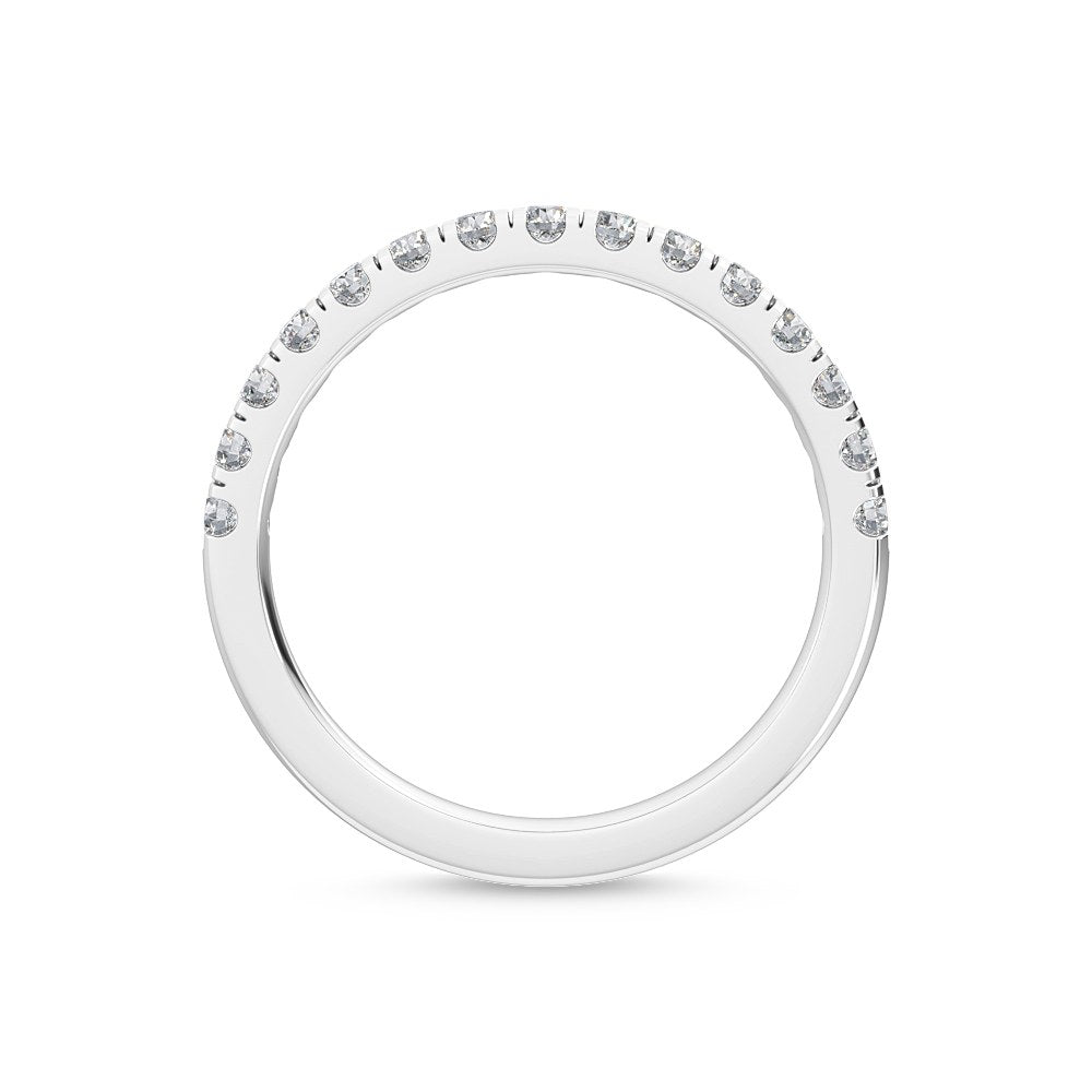 0.45ctw Round Brilliant Lab-Grown Diamond Wedding Band or Stackable Ring in 14k White Gold