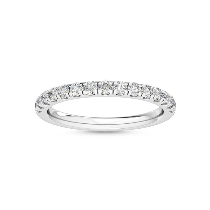 0.45ctw Round Brilliant Lab-Grown Diamond Wedding Band or Stackable Ring in 14k White Gold