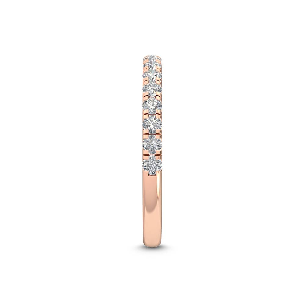 0.45ctw Round Brilliant Lab-Grown Diamond Wedding Band or Stackable Ring in 14k Rose Gold