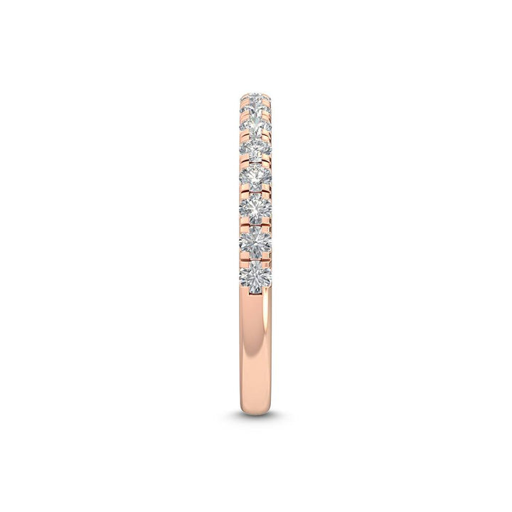 0.45ctw Round Brilliant Lab-Grown Diamond Wedding Band or Stackable Ring in 14k Rose Gold
