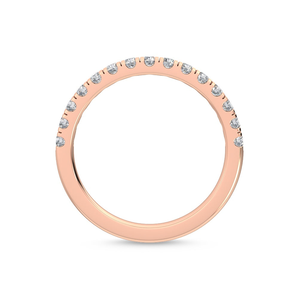 0.45ctw Round Brilliant Lab-Grown Diamond Wedding Band or Stackable Ring in 14k Rose Gold