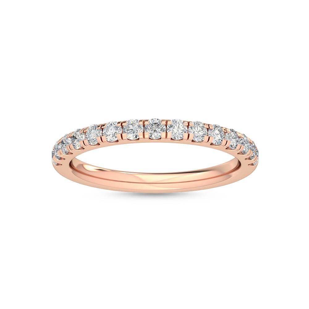 0.45ctw Round Brilliant Lab-Grown Diamond Wedding Band or Stackable Ring in 14k Rose Gold