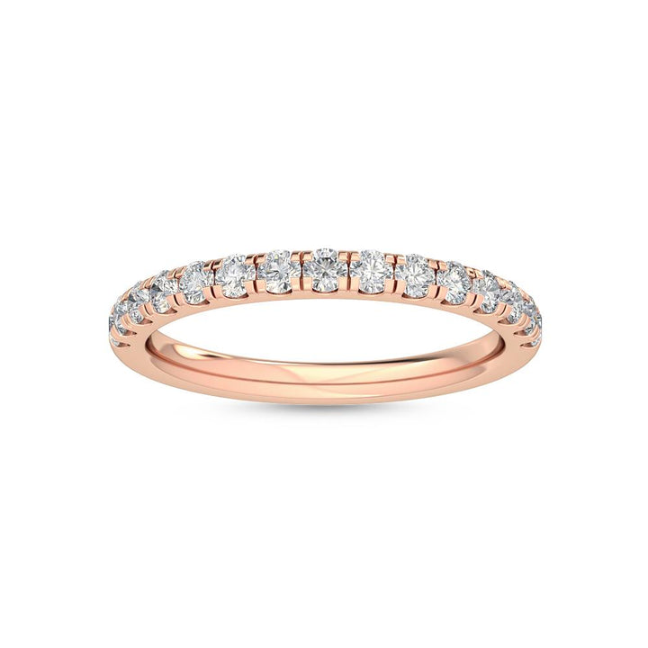 0.45ctw Round Brilliant Lab-Grown Diamond Wedding Band or Stackable Ring in 14k Rose Gold