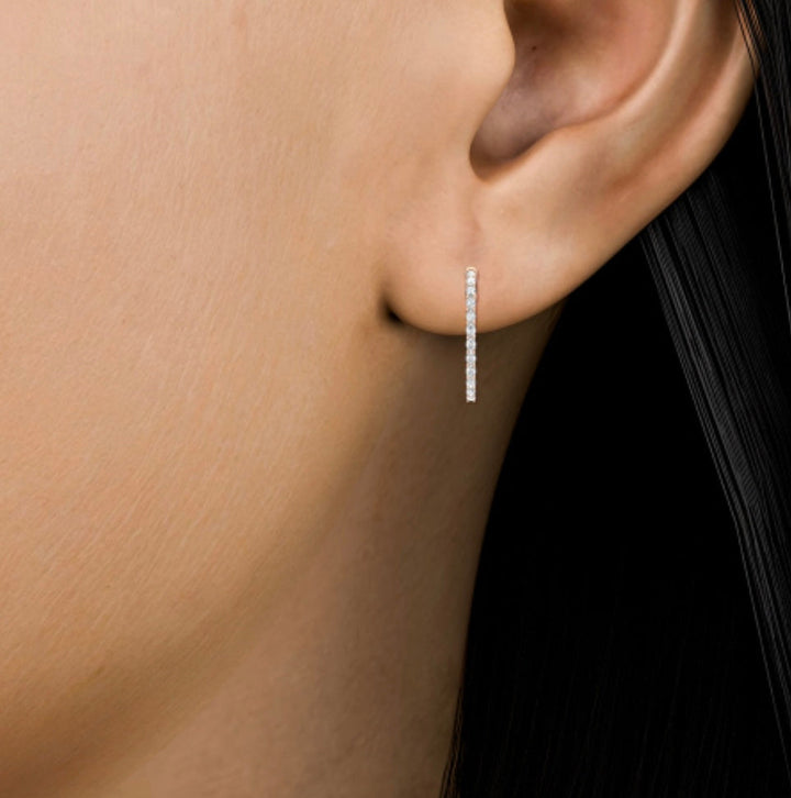 1.93ctw Oval Cut Lab-Grown Diamond Inside-Out Hoop Earrings in 14kt Rose Gold