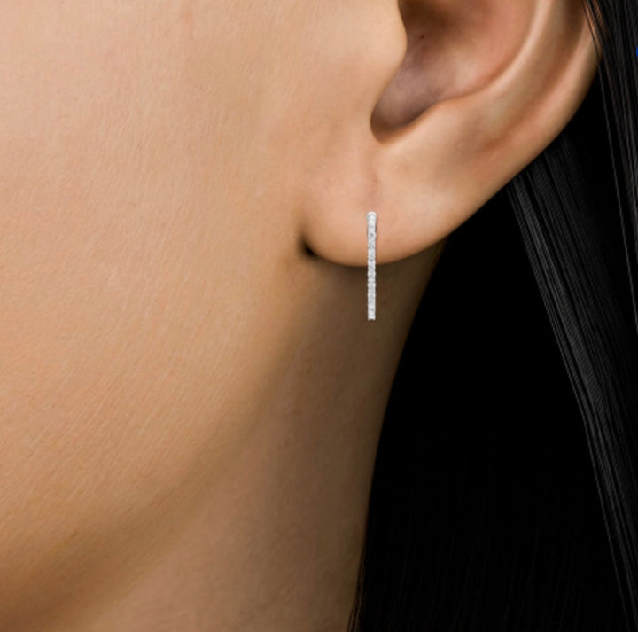 1.93ctw Oval Cut Lab-Grown Diamond Inside-Out Hoop Earrings in 14kt White Gold