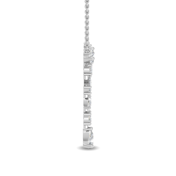 0.65ctw Multi-Cut Lab-Grown Diamond "Y" Dangle Pendant Necklace in 14k White Gold