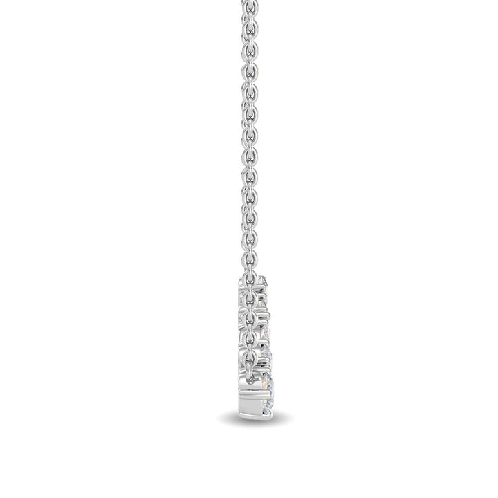 0.67ctw Multi-Cut Lab-Grown Diamond Bar Pendant Necklace in 14k White Gold