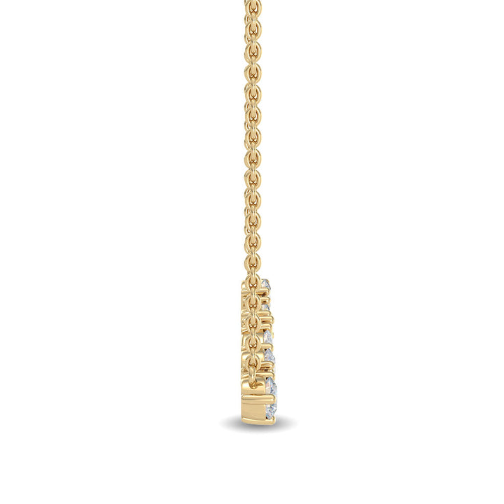 0.67ctw Multi-Cut Lab-Grown Diamond Bar Pendant Necklace in 14k Yellow Gold