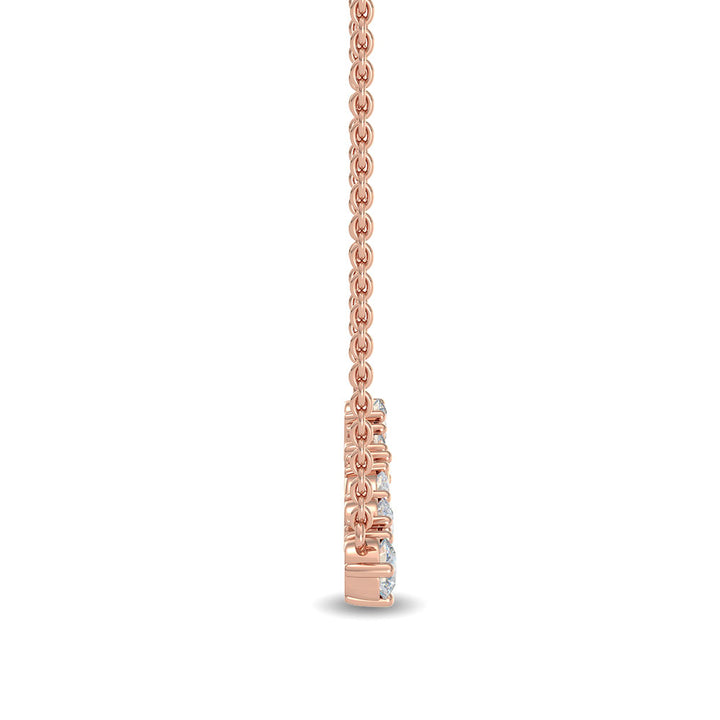 0.67ctw Multi-Cut Lab-Grown Diamond Bar Pendant Necklace in 14k Rose Gold