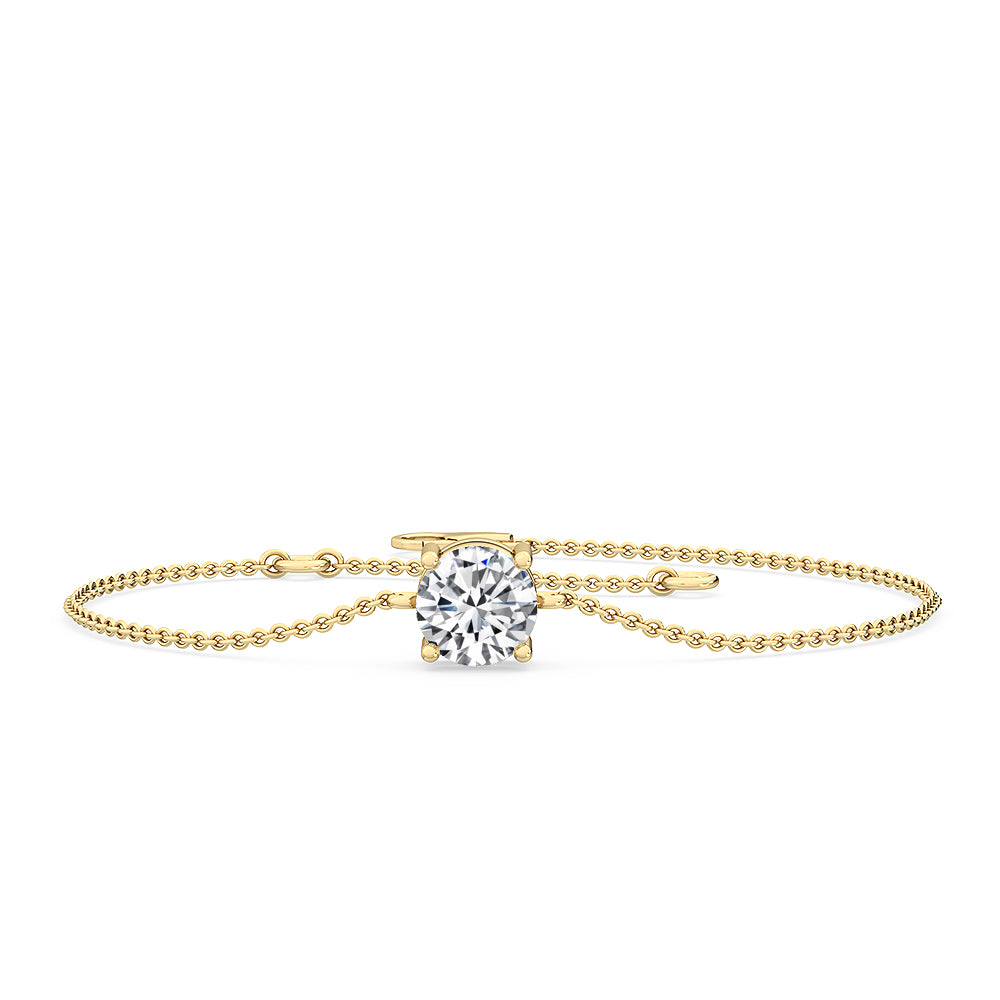 0.72ct Round Brilliant Lab-Grown Diamond Solitaire Bracelet in 14k Gold