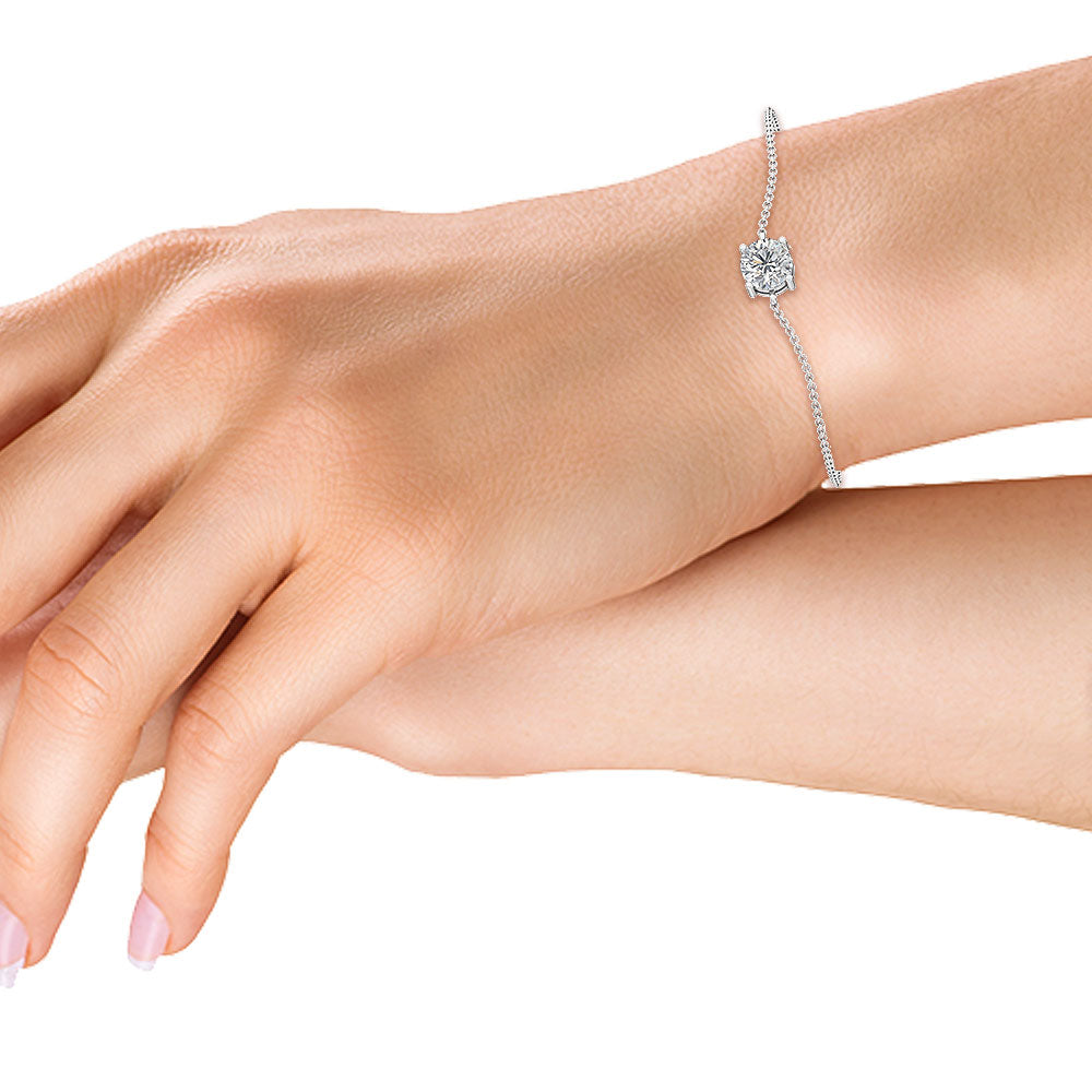 0.72ct Round Brilliant Lab-Grown Diamond Solitaire Bracelet in 14k Gold