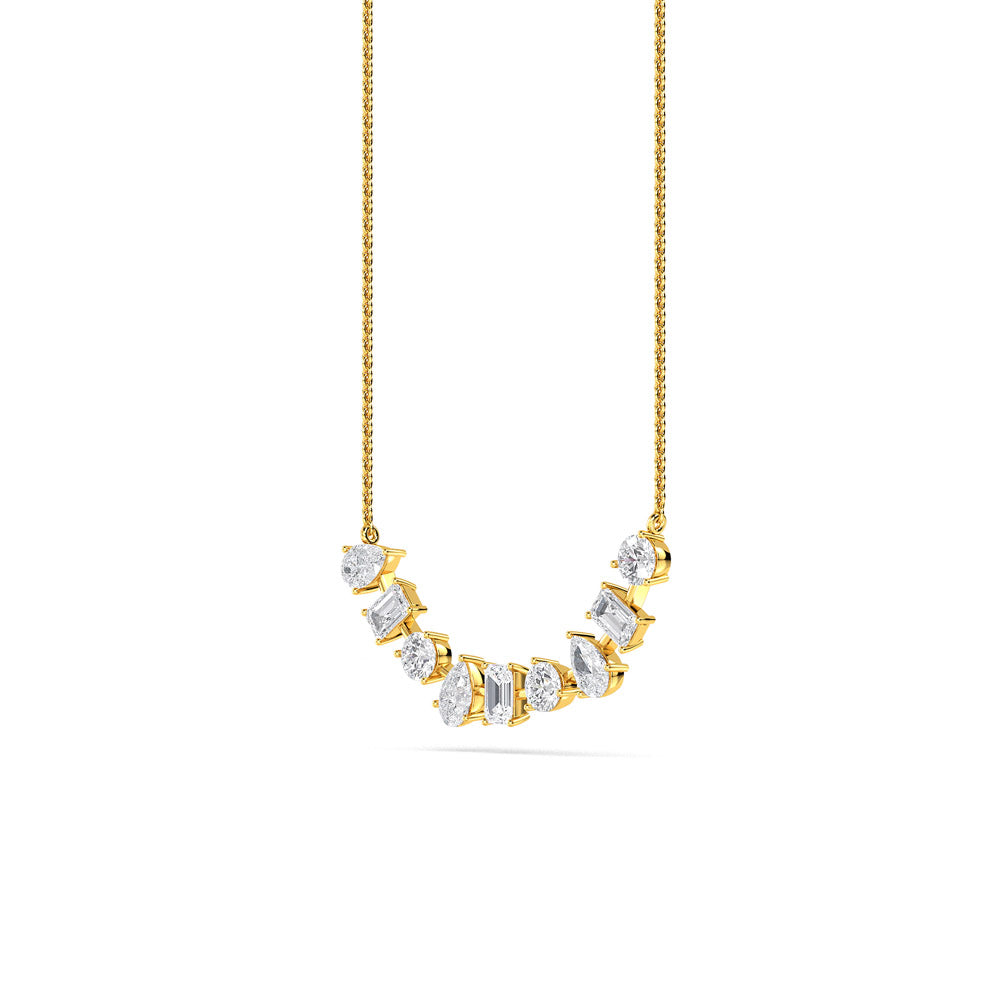 1.39ctw Multi-Cut Lab-Grown Diamond Pendant Necklace in 14k Yellow Gold