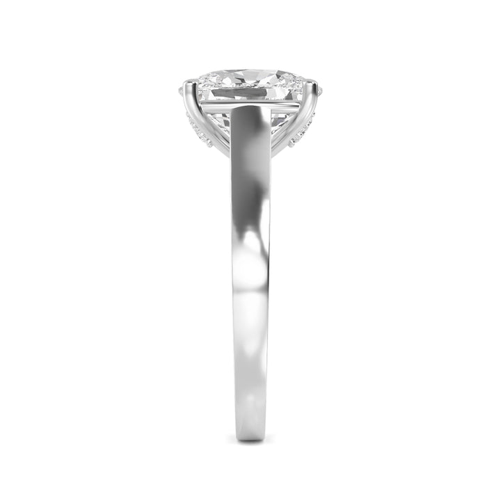 IGI Graded 4.09ct Cushion Cut with Round Brilliants Lab-Grown Diamond Engagement Ring in 14k Gold