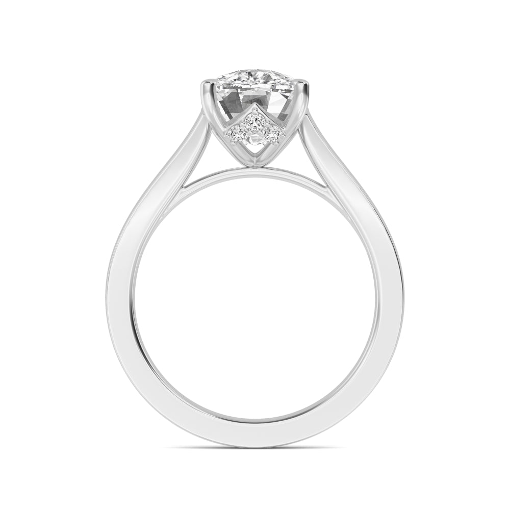 IGI Graded 4.09ct Cushion Cut with Round Brilliants Lab-Grown Diamond Engagement Ring in 14k Gold