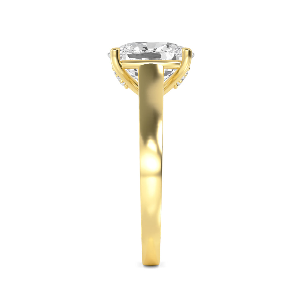 IGI Graded 4.09ct Cushion Cut with Round Brilliants Lab-Grown Diamond Engagement Ring in 14k Gold