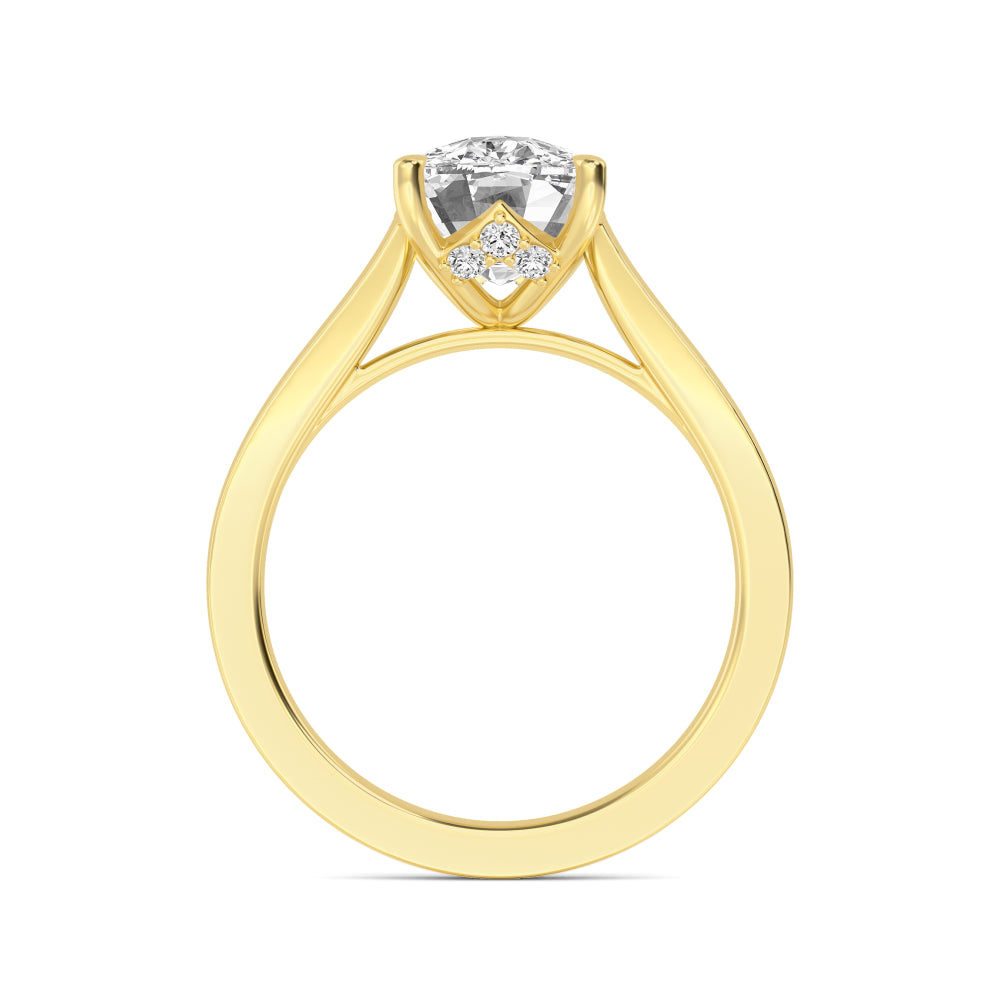 IGI Graded 4.09ct Cushion Cut with Round Brilliants Lab-Grown Diamond Engagement Ring in 14k Gold