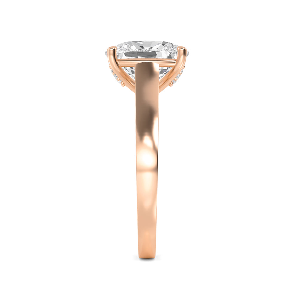 IGI Graded 4.09ct Cushion Cut with Round Brilliants Lab-Grown Diamond Engagement Ring in 14k Gold