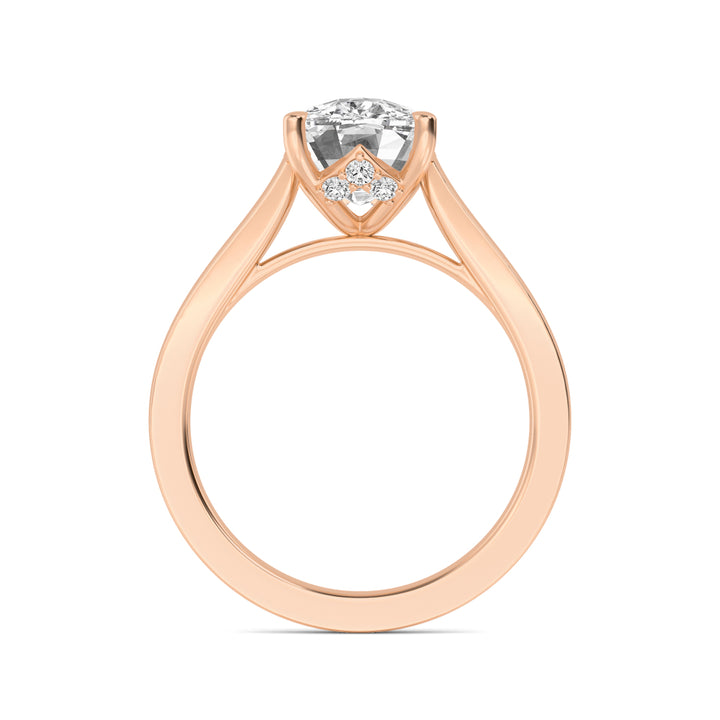 IGI Graded 4.09ct Cushion Cut with Round Brilliants Lab-Grown Diamond Engagement Ring in 14k Gold