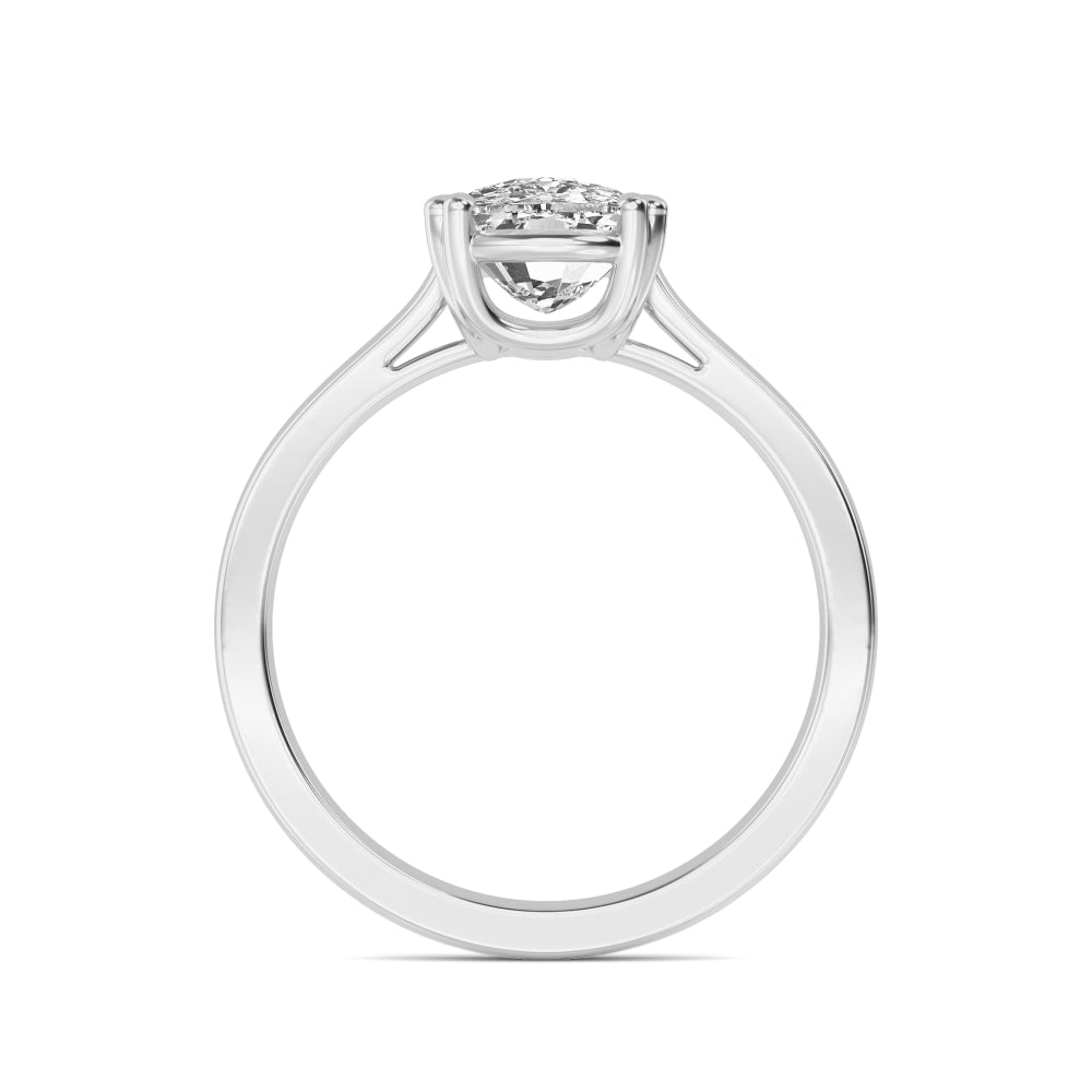 IGI Graded 3.01ct Cushion Cut Lab-Grown Diamond Solitaire Engagement Ring in 14k White Gold