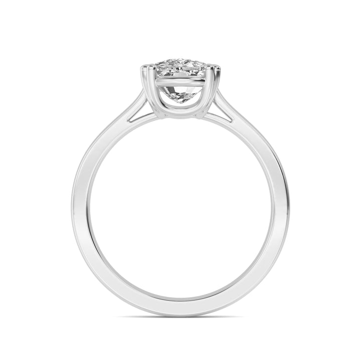 IGI Graded 3.01ct Cushion Cut Lab-Grown Diamond Solitaire Engagement Ring in 14k White Gold