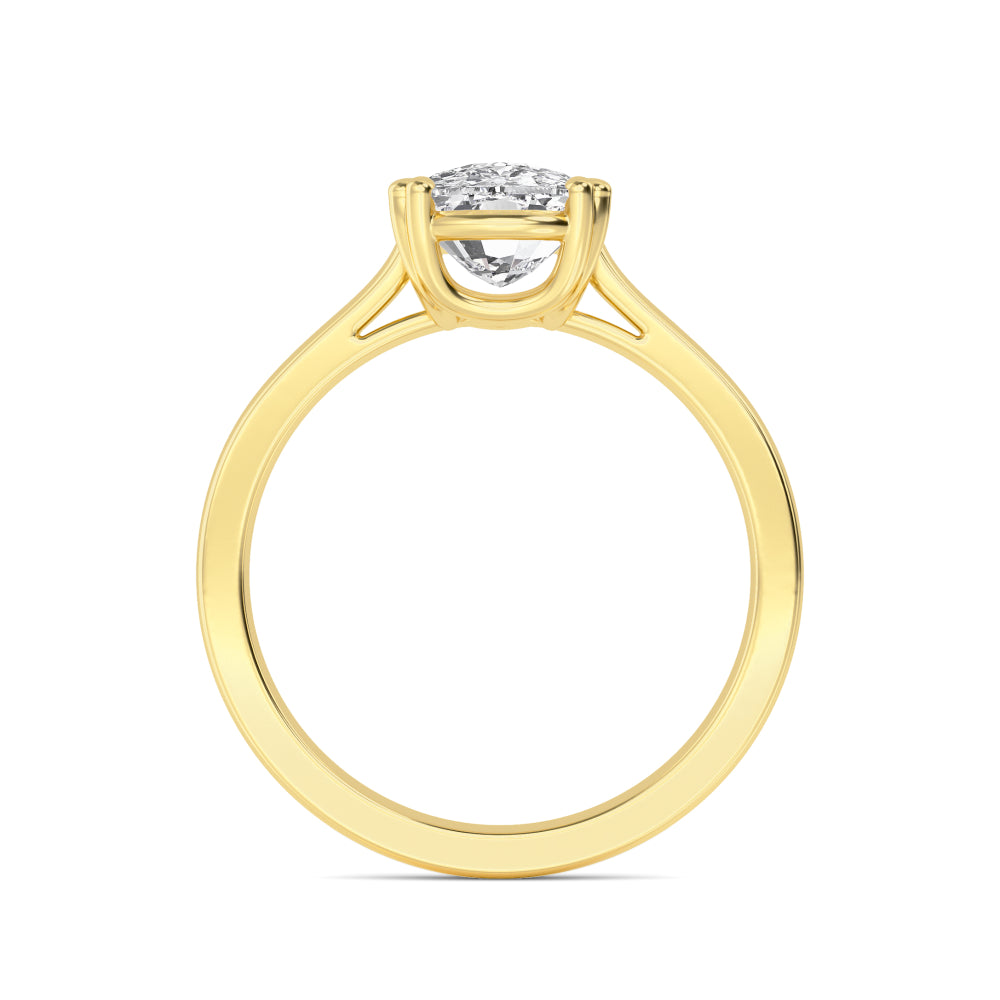 IGI Graded 3.01ct Cushion Cut Lab-Grown Diamond Solitaire Engagement Ring in 14k Yellow Gold
