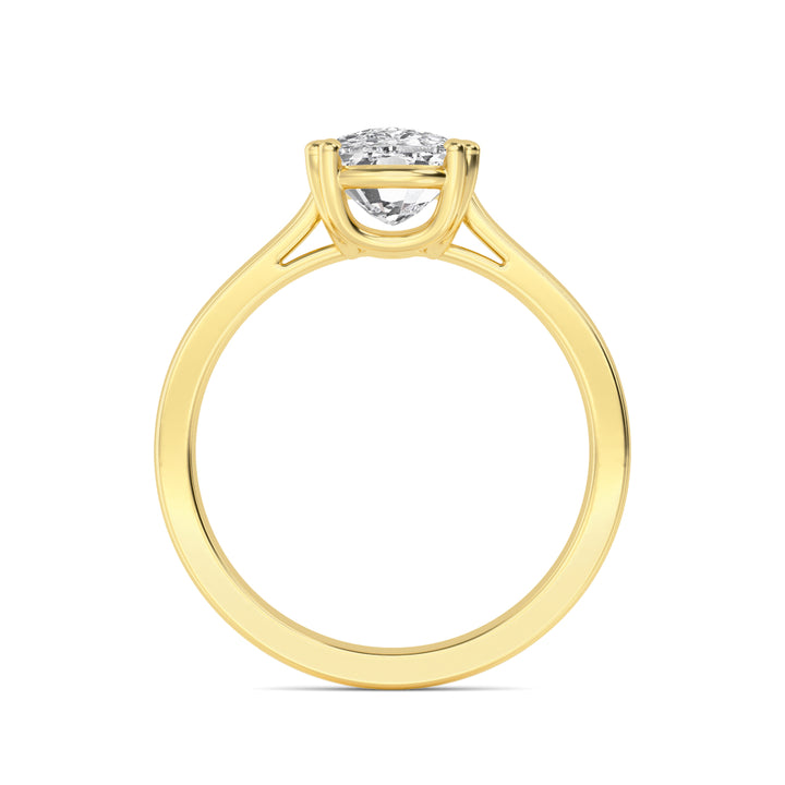 IGI Graded 3.01ct Cushion Cut Lab-Grown Diamond Solitaire Engagement Ring in 14k Yellow Gold