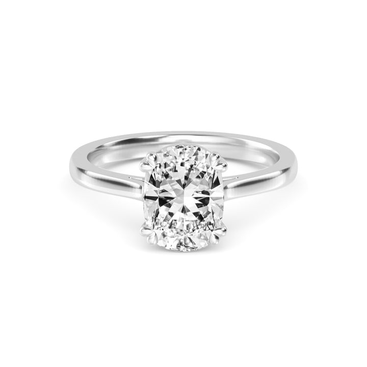 IGI Graded 3.01ct Cushion Cut Lab-Grown Diamond Solitaire Engagement Ring in 14k White Gold
