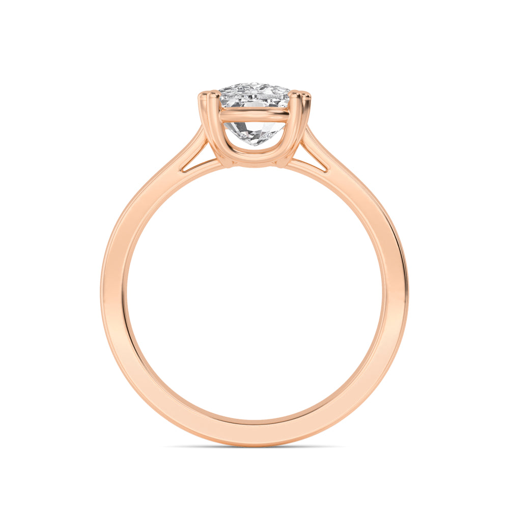 IGI Graded 3.01ct Cushion Cut Lab-Grown Diamond Solitaire Engagement Ring in 14k Rose Gold