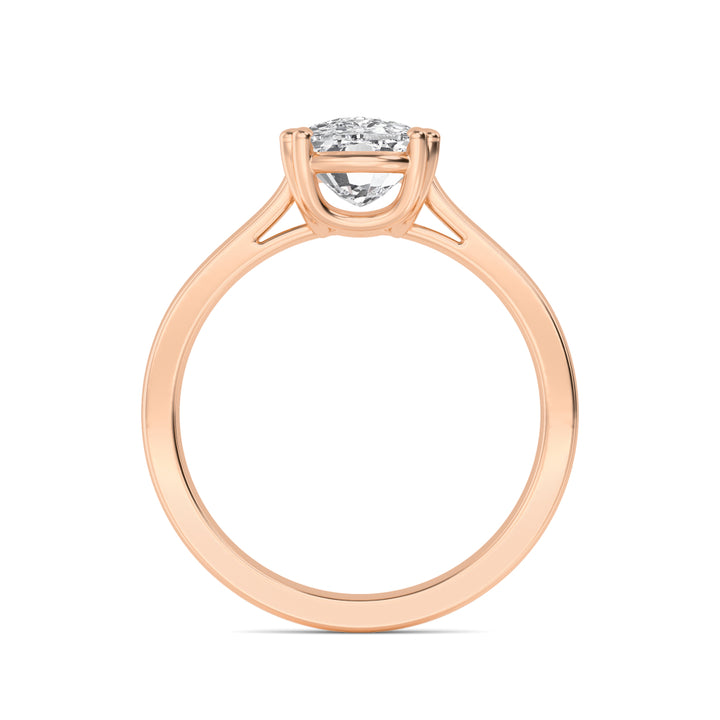 IGI Graded 3.01ct Cushion Cut Lab-Grown Diamond Solitaire Engagement Ring in 14k Rose Gold